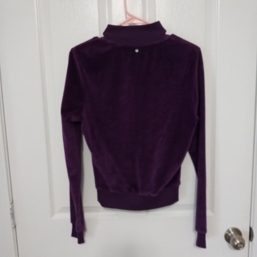 Apple Bottoms Women's Velour Jacket Vintage Zip Up Mockneck Purple Size Medium - Picture 4 of 12